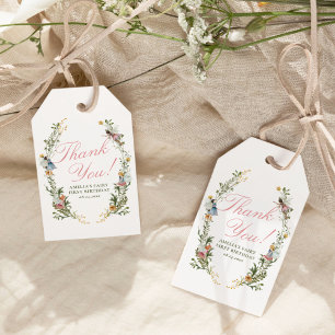 Fairy First Vintage Floral Birthday Gift Tags