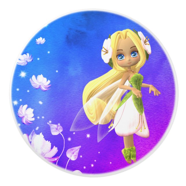 Fairy Floral Ceramic Knob (Front)