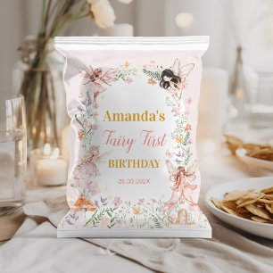 Fairy Floral Garden Birthday Chip Bag Wrapper