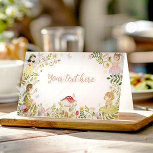 Fairy Floral Garden Birthday Party Food Tent Place Card