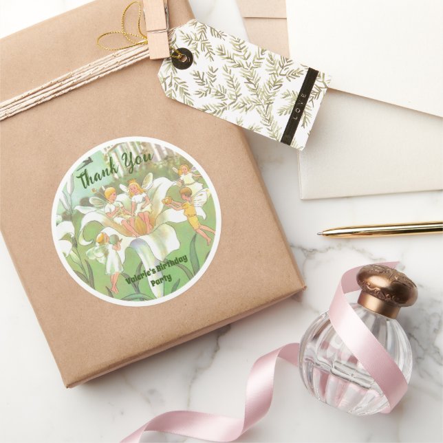 Fairy Floral Garden Enchanted Forest Girl Birthday Classic Round Sticker (Gifting)