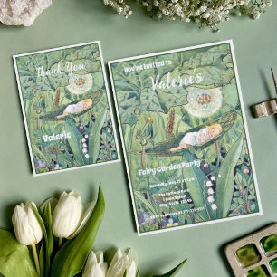 Fairy Floral Garden Enchanted Forest Girl Birthday Invitation