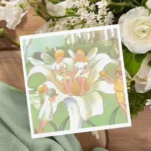 Fairy Floral Garden Enchanted Forest Girl Birthday Napkin
