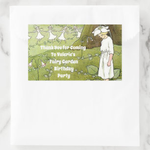 Fairy Floral Garden Enchanted Forest Girl Birthday Rectangular Sticker