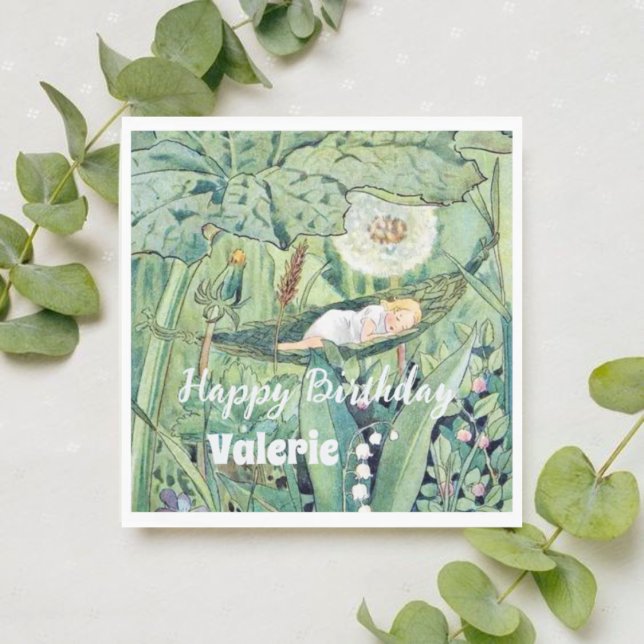 Fairy Floral Garden Enchanted Forest Girl Napkin (Creator Uploaded)