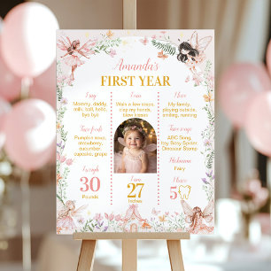 Fairy Floral Garden First Year Photo Milestone Poster