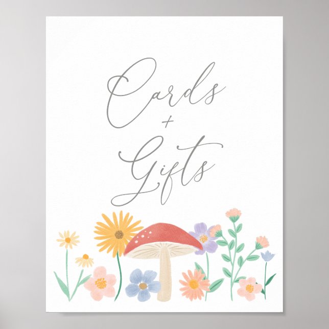 Fairy Floral Girl Birthday Cards and Gifts Sign (Front)