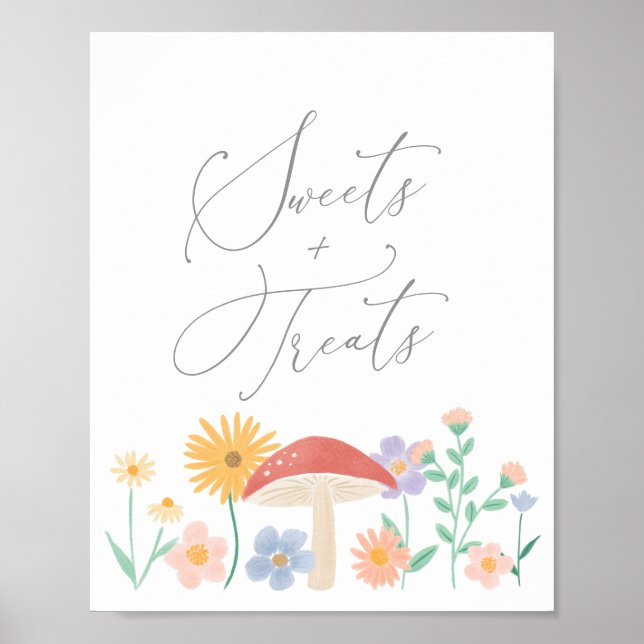 Fairy Floral Girl Birthday Sweets and Treats Sign (Front)