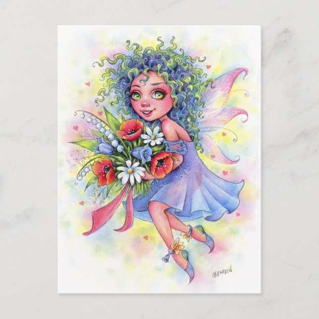 Fairy Flower Bouquet Postcard (Front)