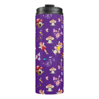 Fairy Flower Butterfly Mushroom Purple Themed Thermal Tumbler