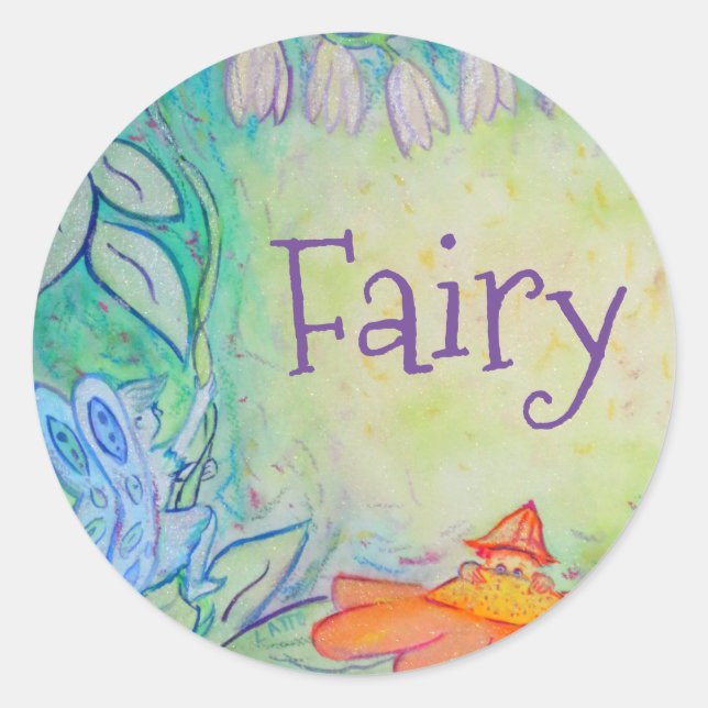 Fairy Flower Garden Art Custom Sticker Decals (Front)