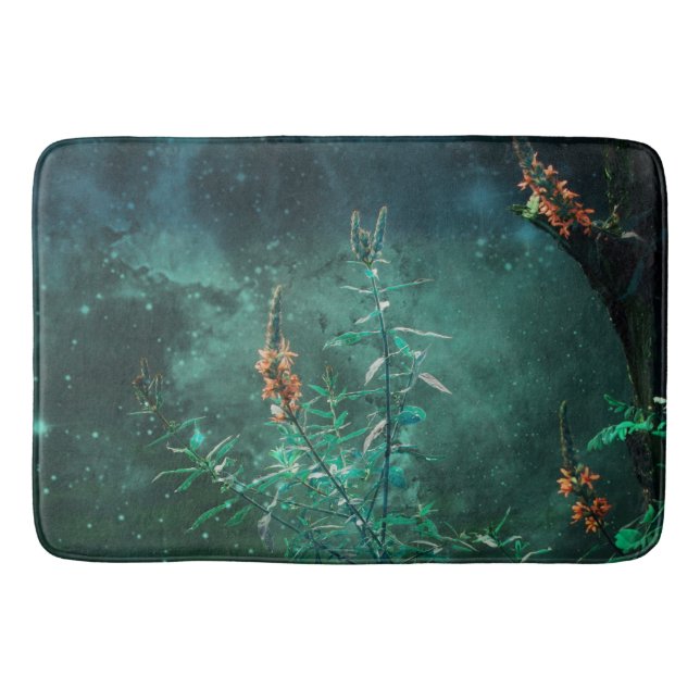 Fairy Flowers in the Jade Moonlight Bath Mat (Front)