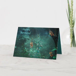 Fairy Flowers in the Jade Moonlight Birthday Card