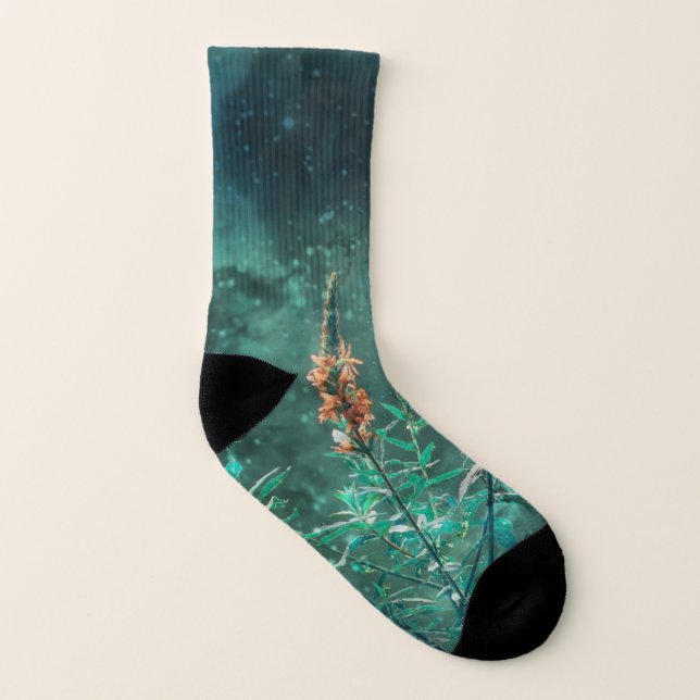 Fairy Flowers in the Jade Moonlight Socks (Left Inside)