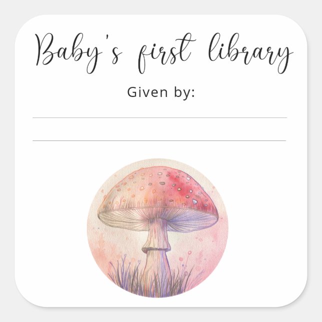 Fairy fly agaric - Baby's first library Square Sticker (Front)