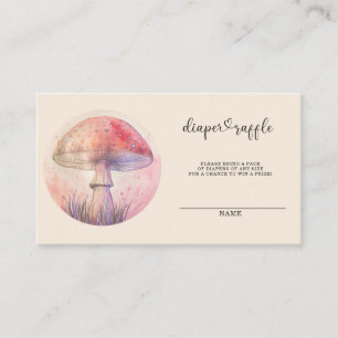 Fairy fly agaric - diaper raffle ticket enclosure card