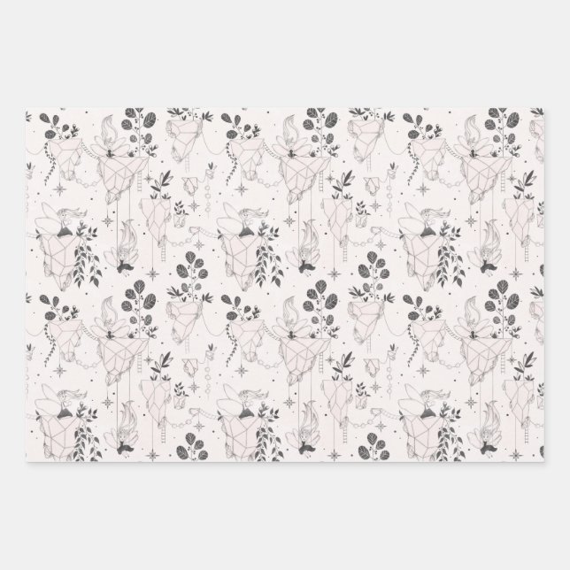 Fairy Flying Wonderland Wrapping Paper Sheet (Front)