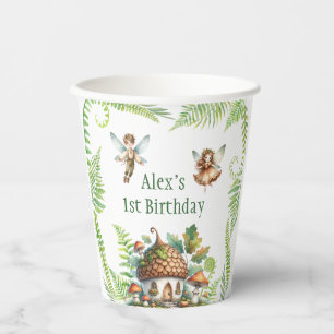 Fairy Forest Garden Gender Neutral 1st Birthday Paper Cups