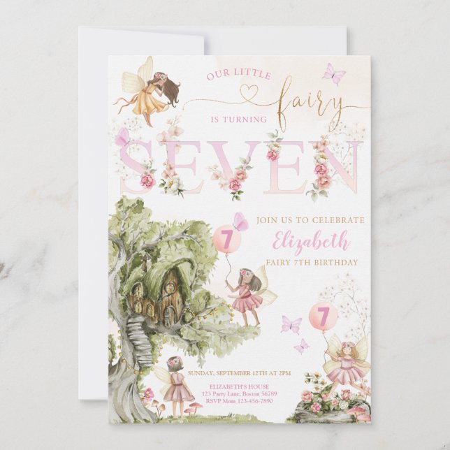 Fairy Forest Girl Birthday Invitation (Front)