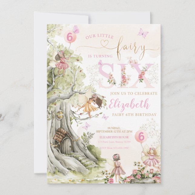Fairy Forest Girl Birthday Magical  Invitation (Front)