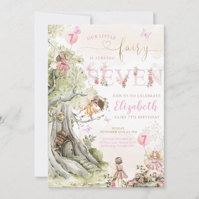 Fairy Forest Girl Birthday Magical Invitation (Front)