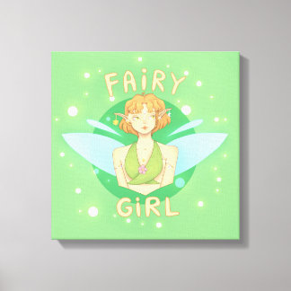 Fairy frame with the words 'Fairy Girl' Canvas Print
