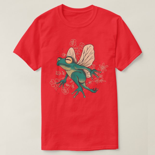 Fairy Frog With Wings  T-Shirt (Design Front)