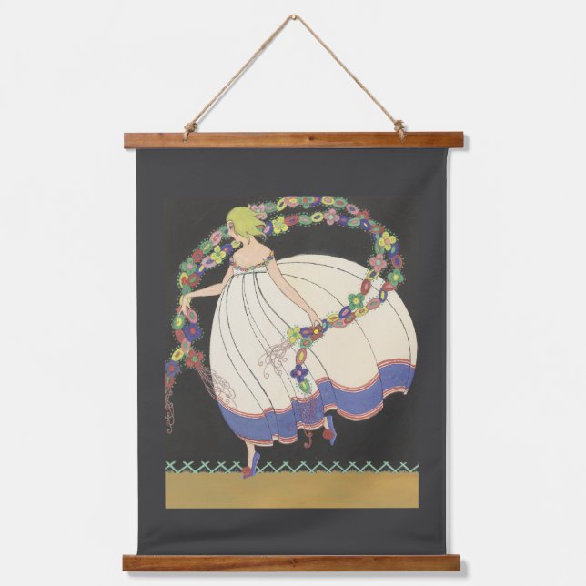 Fairy Frolicking With Flowers Hanging Tapestry (Front)