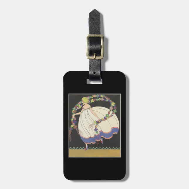 Fairy Frolicking With Flowers Luggage Tag (Front Vertical)
