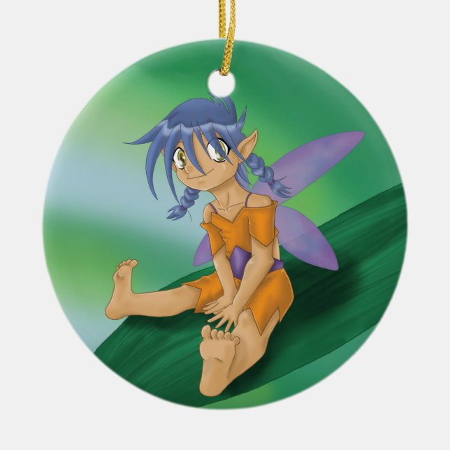 Fairy Fun Ceramic Tree Decoration (Front)