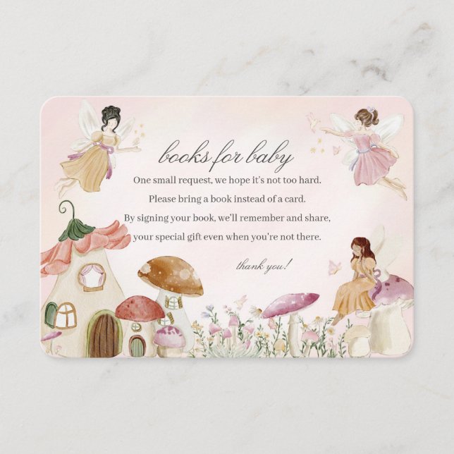Fairy Garden Baby Books for Baby Invitation Insert (Front)