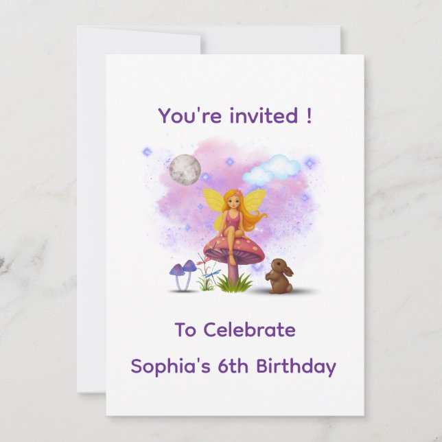 Fairy Garden Birthday Invitation (Front)