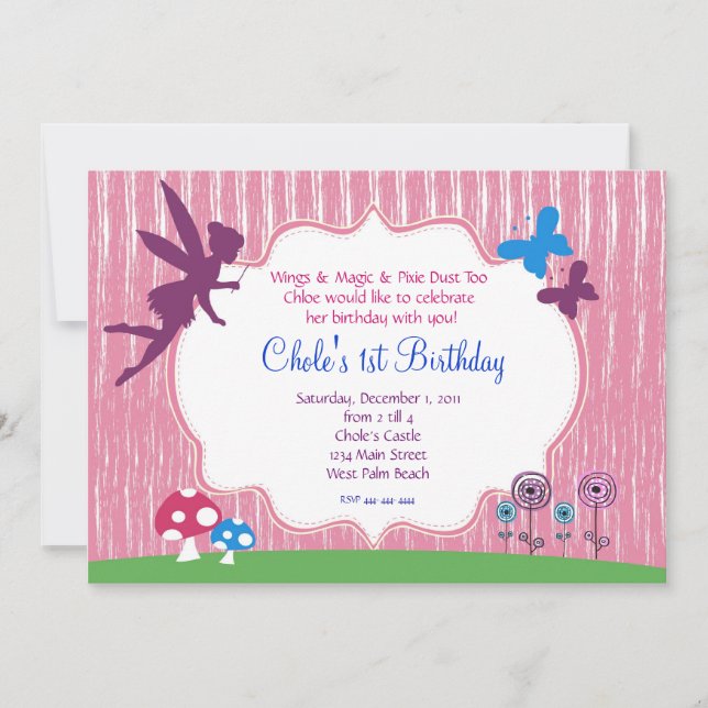 Fairy Garden Birthday Invitation (Front)