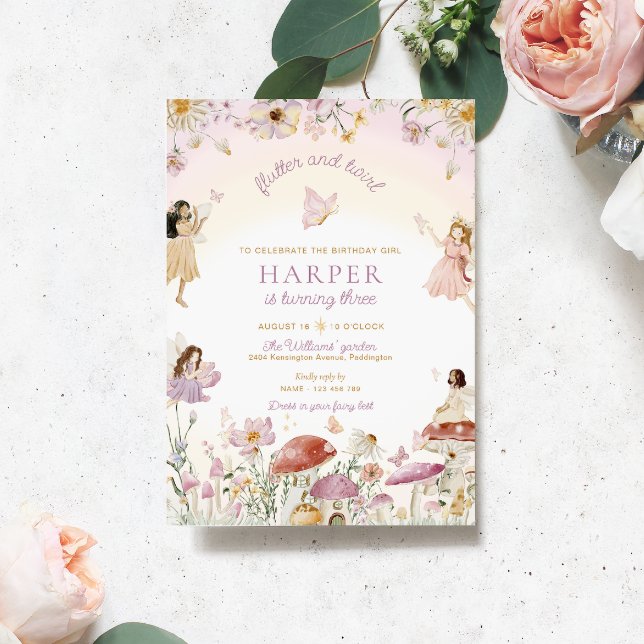 Fairy Garden Birthday Party Invitation (Fairy Garden Birthday party Invitation )