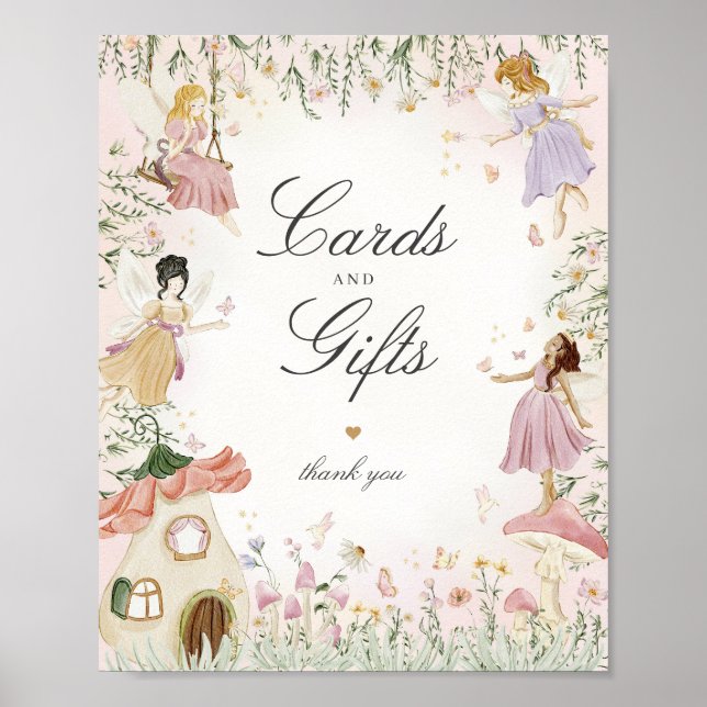 Fairy Garden Cards and Gifts Birthday Party Sign (Front)