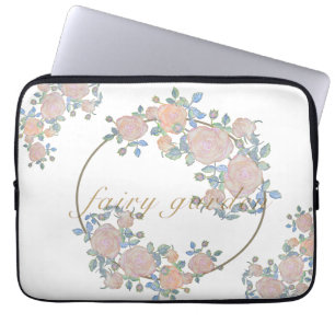Fairy garden elegant pattern of rose flower classi laptop sleeve