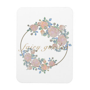Fairy garden elegant pattern of rose flower classi magnet