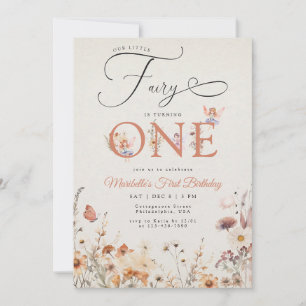 Fairy Garden First Birthday Girl Invitation