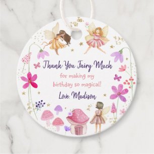 Fairy Garden Floral Birthday Favour Tags