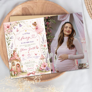 Fairy Garden Floral Girls Baby Shower Photo Invitation