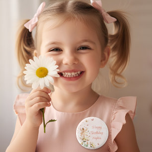 Fairy Garden Girl Birthday Party 3 Cm Round Badge