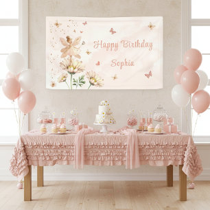 Fairy Garden Girl Birthday Party Banner