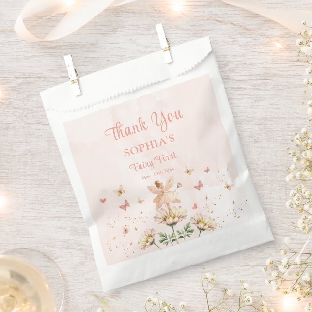 Fairy Garden Girl Birthday Party Favour Bags (Clipped)