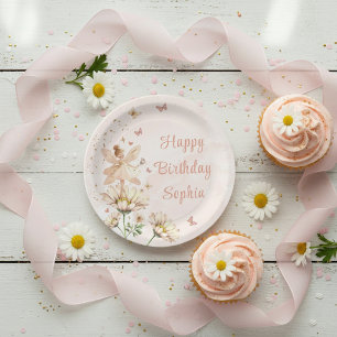 Fairy Garden Girl Birthday Party Paper Plate