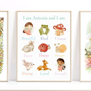 Fairy Garden Kids Affirmation Custom Name Print