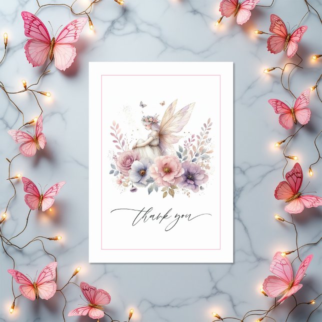Fairy Garden Photo Thank You Card (Fairy Garden Photo Thank You Card)