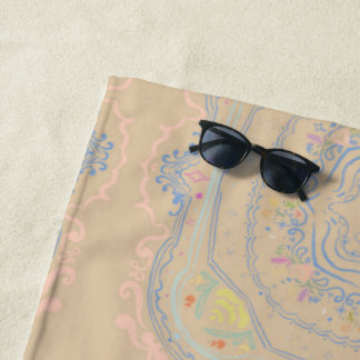 Fairy Garden Rustic Decor Ceiling Tile Design  Beach Towel