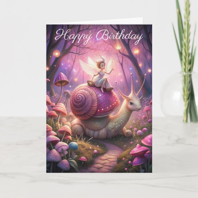 Fairy Garden Snail Card (Front)