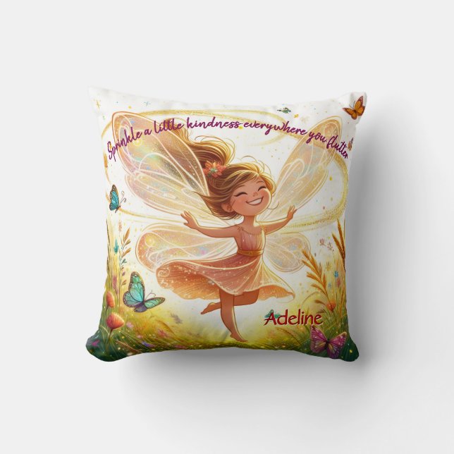 Fairy Garden Throw Pillow (Front)