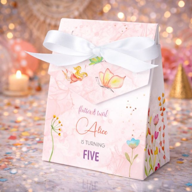 Fairy garden watercolor kids birthday  favour box (Creator Uploaded)